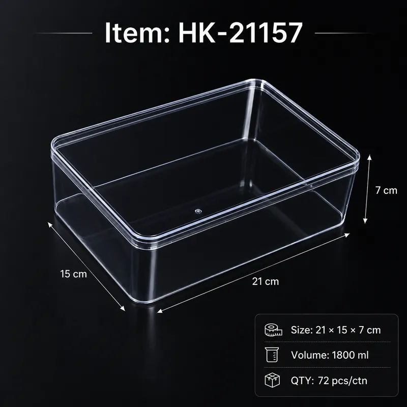 HK-21157 clear tiramisu container 1800ml