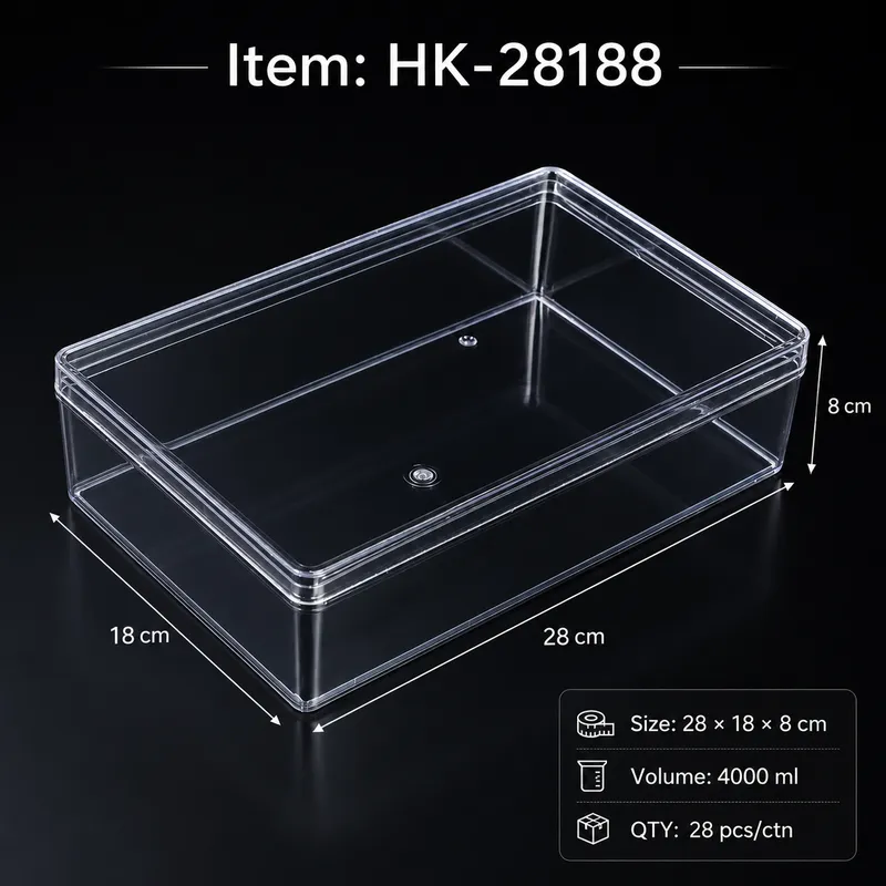 HK-28188 large clear tiramisu box 4000ml