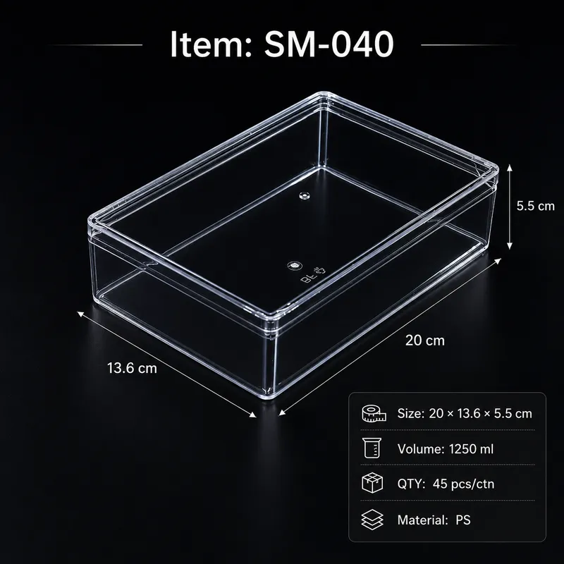 SM-040 clear tiramisu box 1250ml