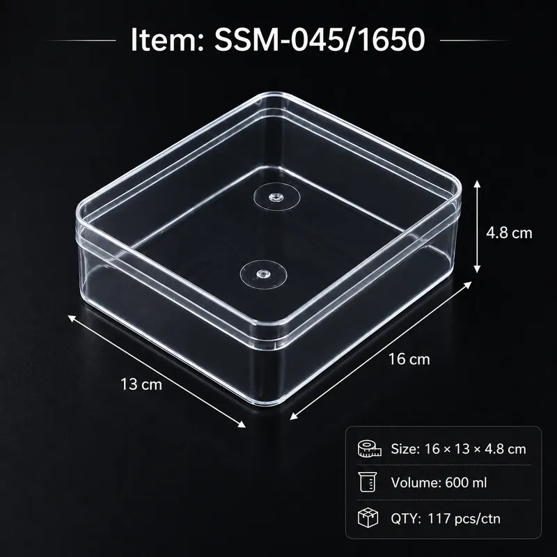 SSM-045 clear dessert container 600ml